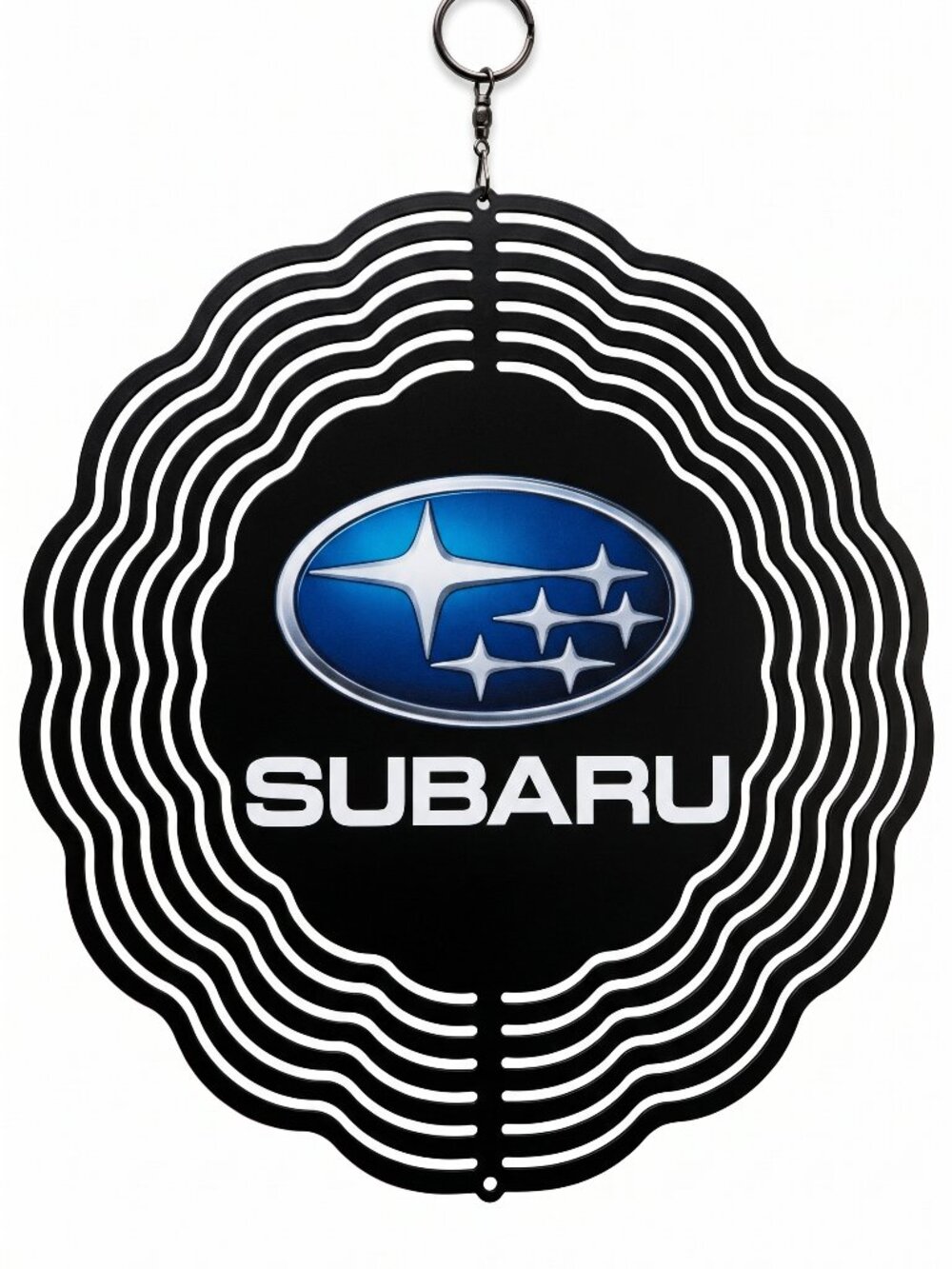 10" Subaru Logo Kinetic Wind Spinner - Hanging Metal Yard Decor